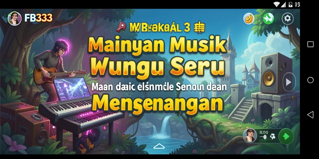 Tampilan seru dari gameplay FB333 dengan musik yang menghibur.