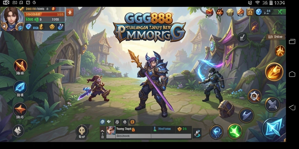 Tampilan mendebarkan dari gameplay GGG888 di dunia MMORPG.