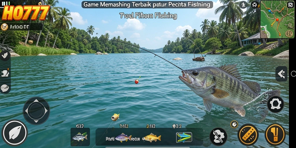 Screenshot menampilkan gameplay menarik saat memancing di HO777.