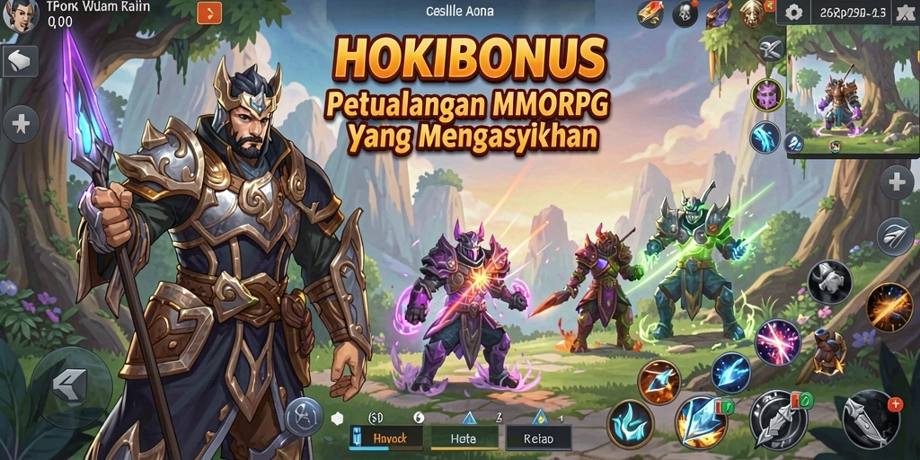 Tampilan gameplay HOKIBONUS dengan dunia fantastis yang penuh petualangan.