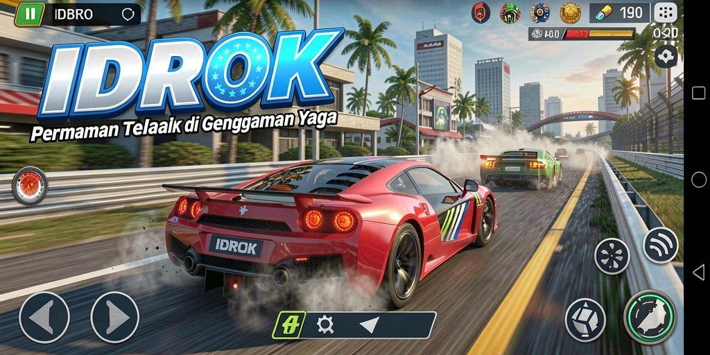 Tampilan gameplay seru dari balapan di IDROK.