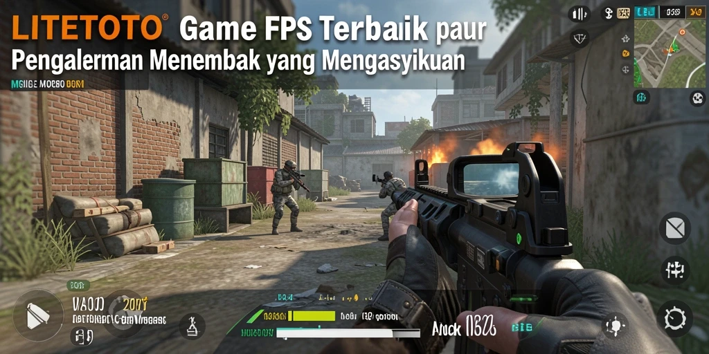 Screenshot dari gameplay mendebarkan LITETOTO, menampilkan aksi menembak.
