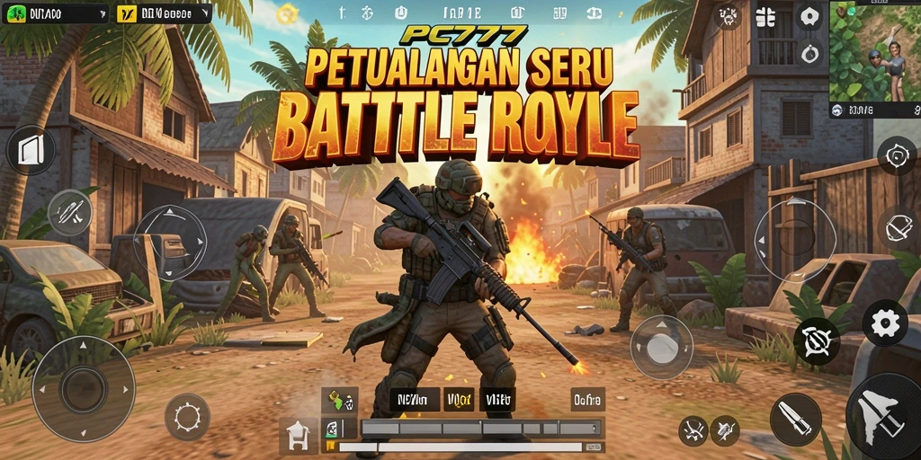 Tangkapan layar PC777 menampilkan pertempuran seru dalam arena Battle Royale.