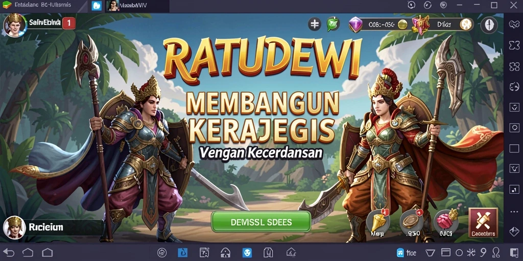 Screenshot gameplay RATUDEWI menunjukkan pertempuran strategis yang mendebarkan.