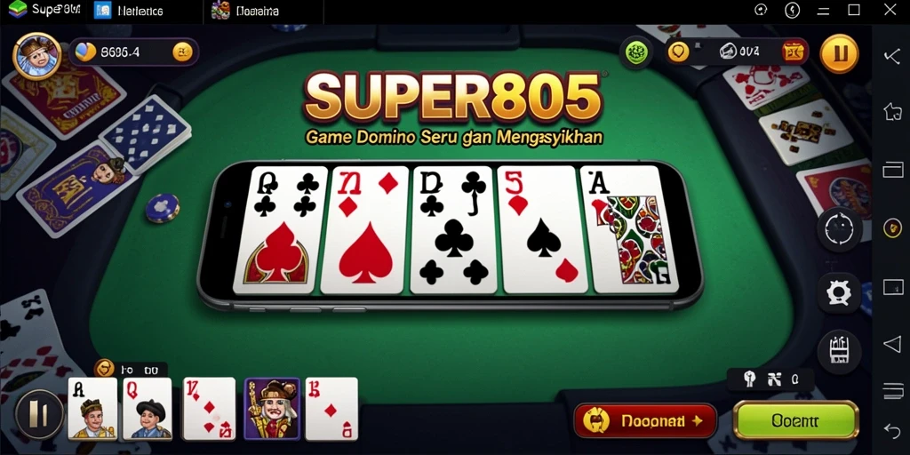 Screenshot gameplay <strong>SUPER805</strong> menampilkan aksi domino yang seru dan interaktif.