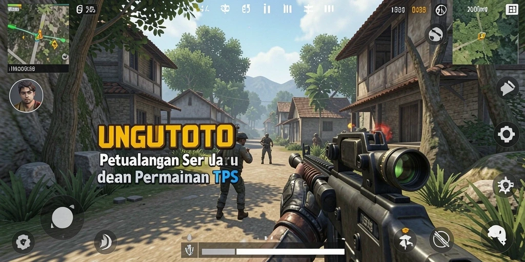 Tampilan gameplay seru UNGUTOTO dalam suasana TPS.